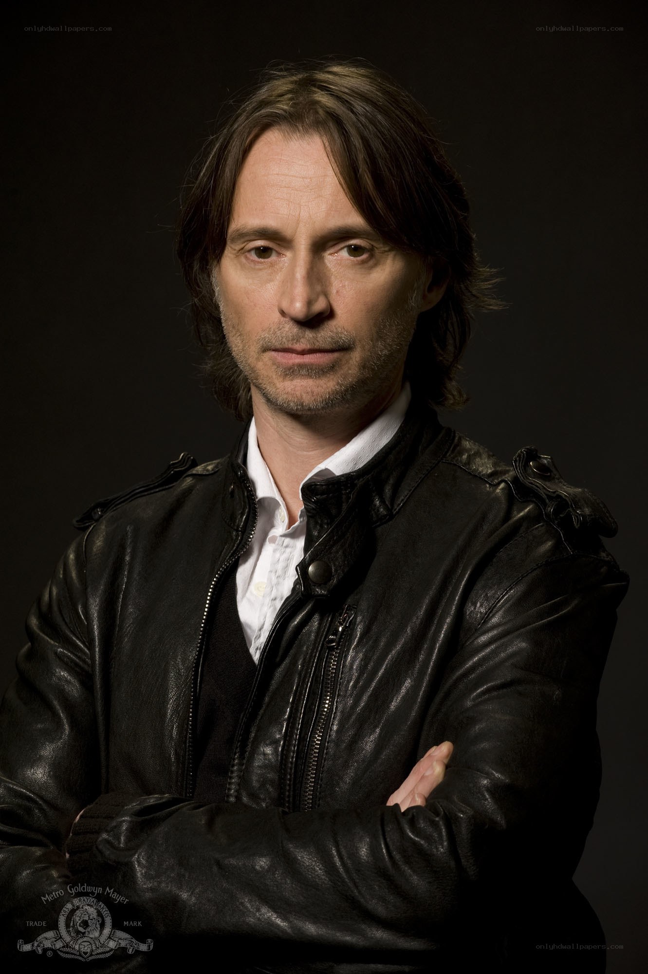 Man in leather jacket portrait