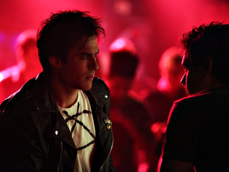 Man in Leather Jacket — Red, Dramatic, Night, Photograph