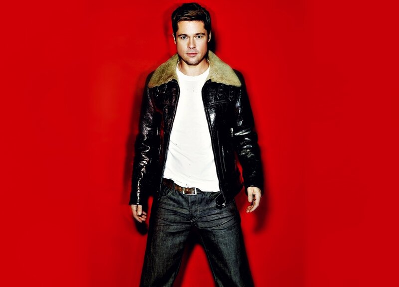 Man in Leather Jacket — Red, Dramatic, Photograph, White T-shirt