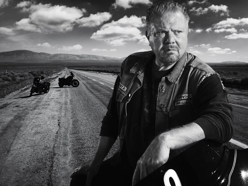 Man in Leather Vest — Black, Dramatic, Afternoon, Photograph, Motorcycle, Desert Road