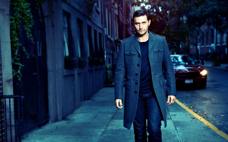 Man in Long Coat — Blue, Dramatic, Night