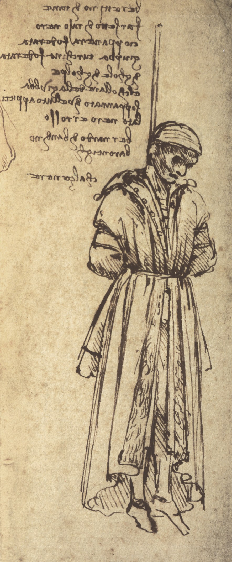 man in long robe sketch