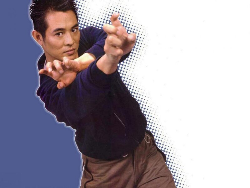 Man in Martial Arts Pose — Blue, Dynamic