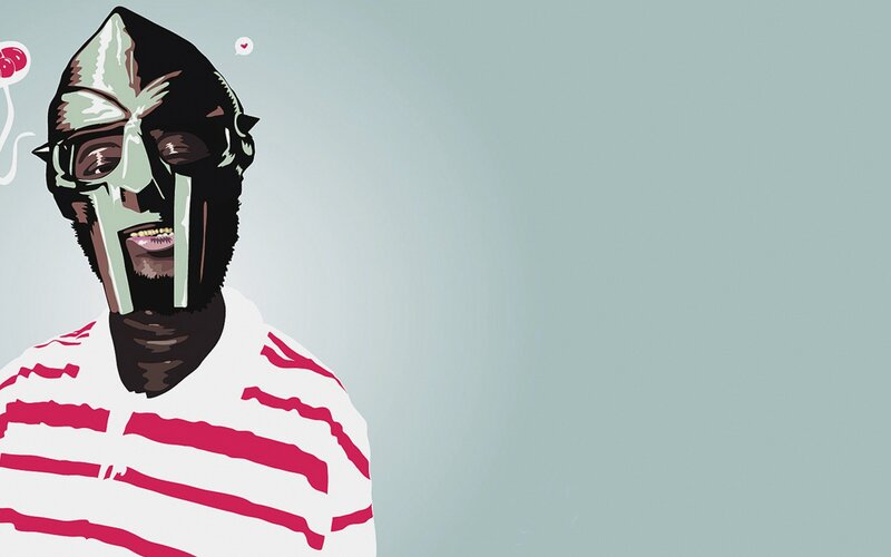 Man in Mask and Striped Shirt