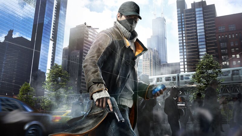 Man in Mask Holding Gun — Gray