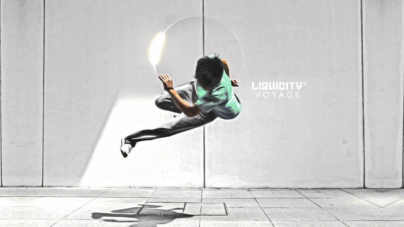 Man in Mid-air Jump — White