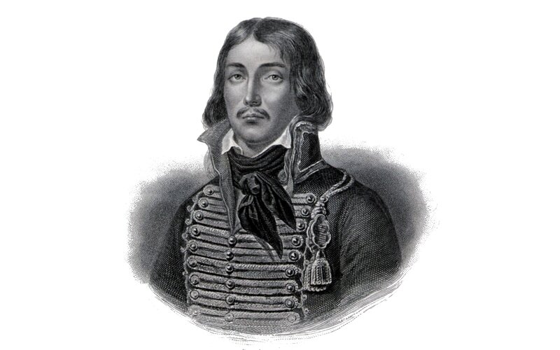 Man in Military Uniform — Black, Serious, Illustration, Mustache