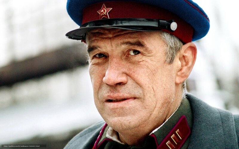 Man in Military Uniform — Blue, Serious, Winter
