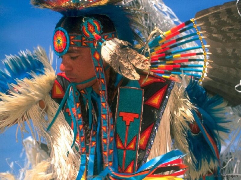 Man in Native American Regalia — Blue, Ceremonial