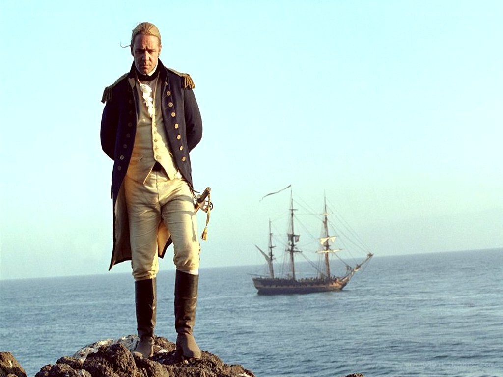 Man in naval uniform on cliff