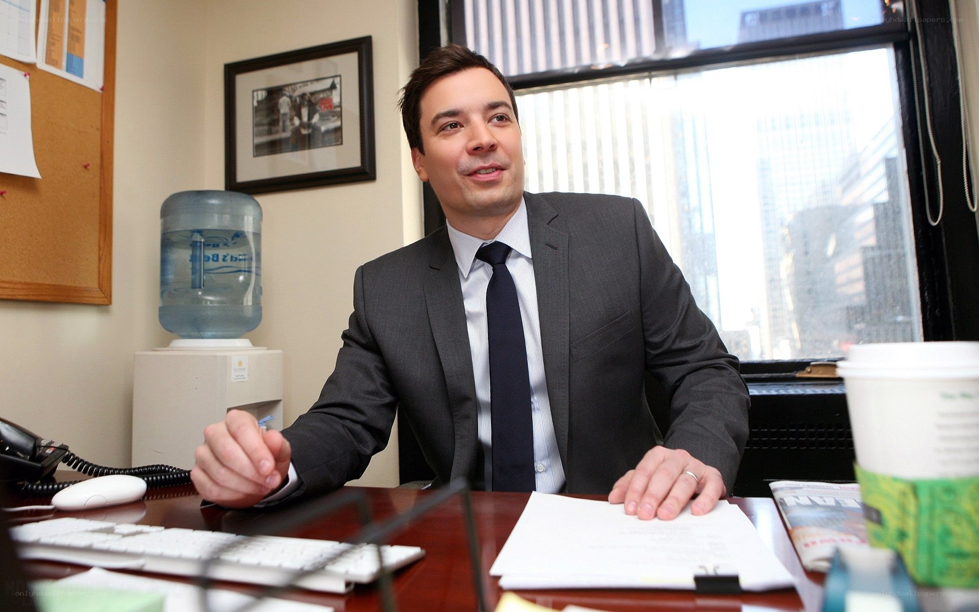 man in office at desk