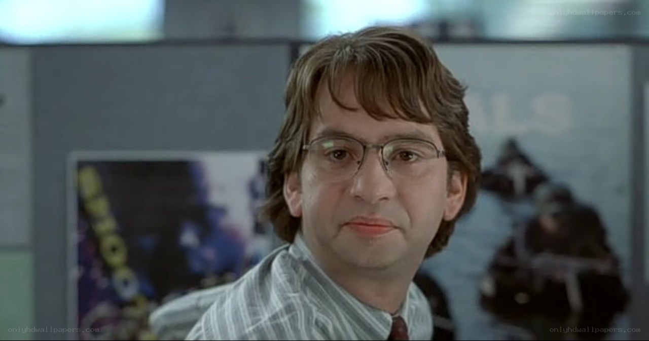 man in office cubicle