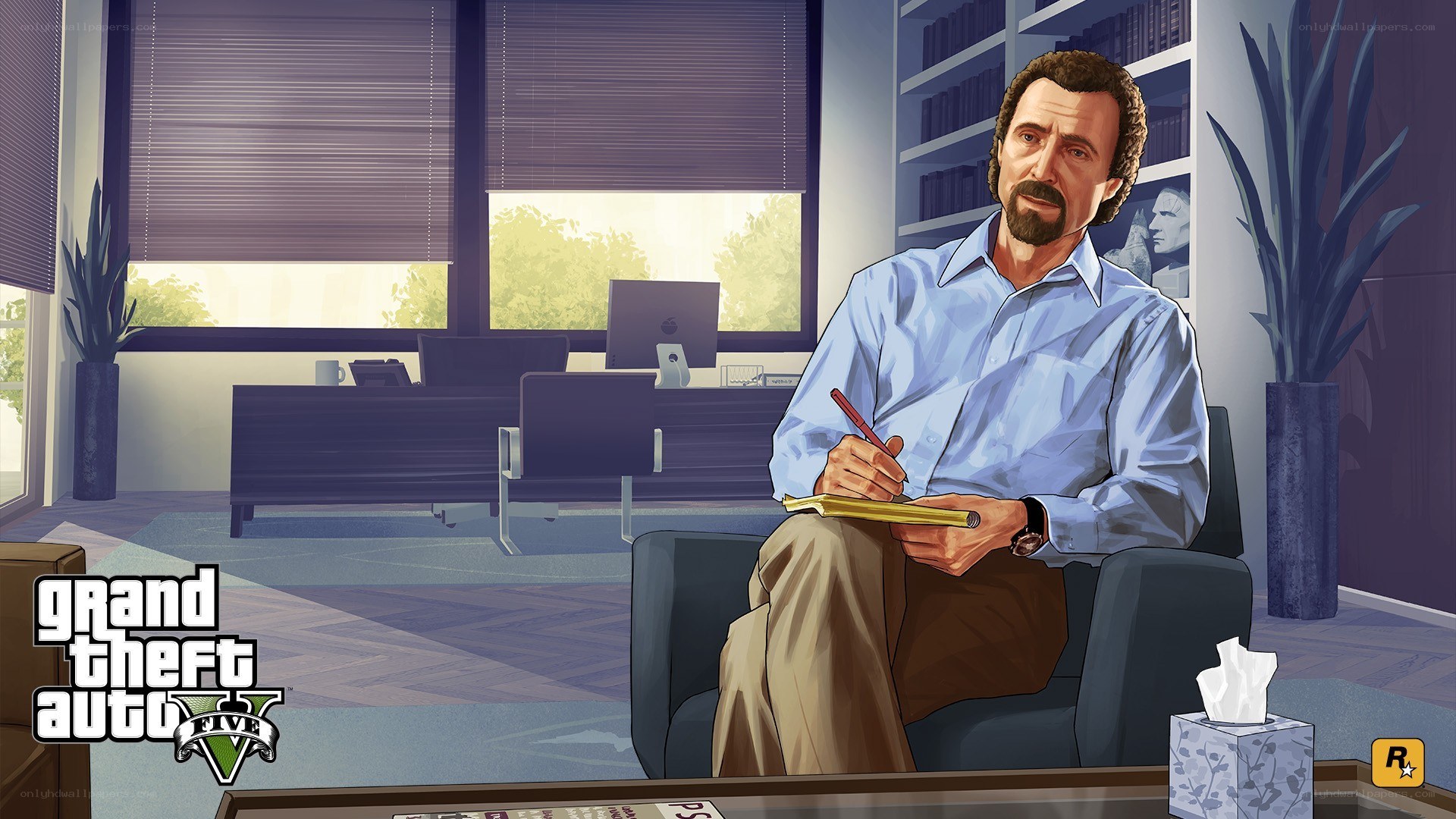 man in office writing