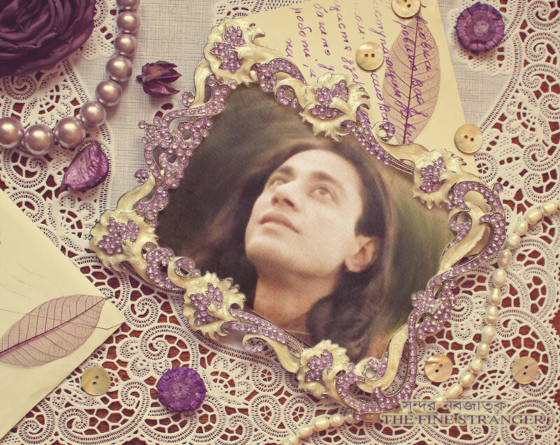 Man in Ornate Frame — Purple