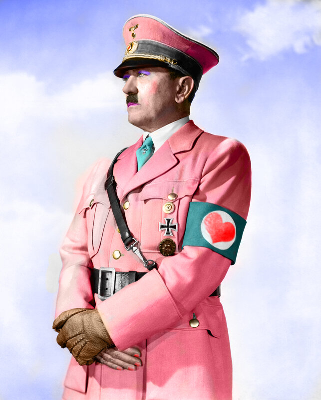 Man in pink military uniform