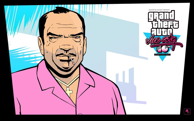 Man in Pink Shirt — Confident, Comic