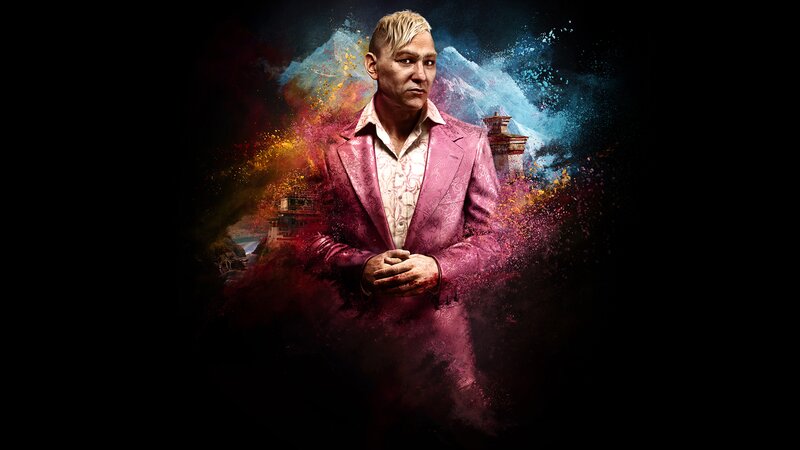 Man in Pink Suit — Dramatic, Digital Art, Mountain