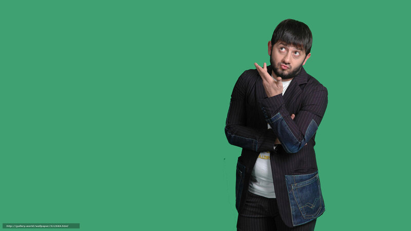 Man in Pinstripe Jacket — Green