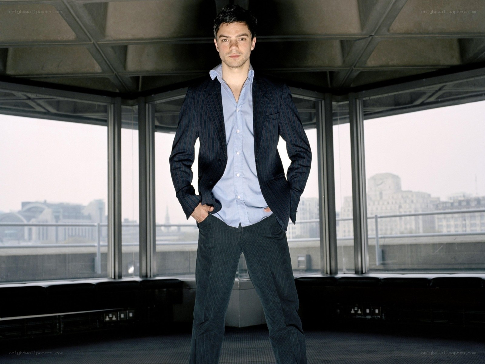 man in pinstripe suit