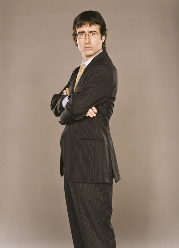 man in pinstripe suit