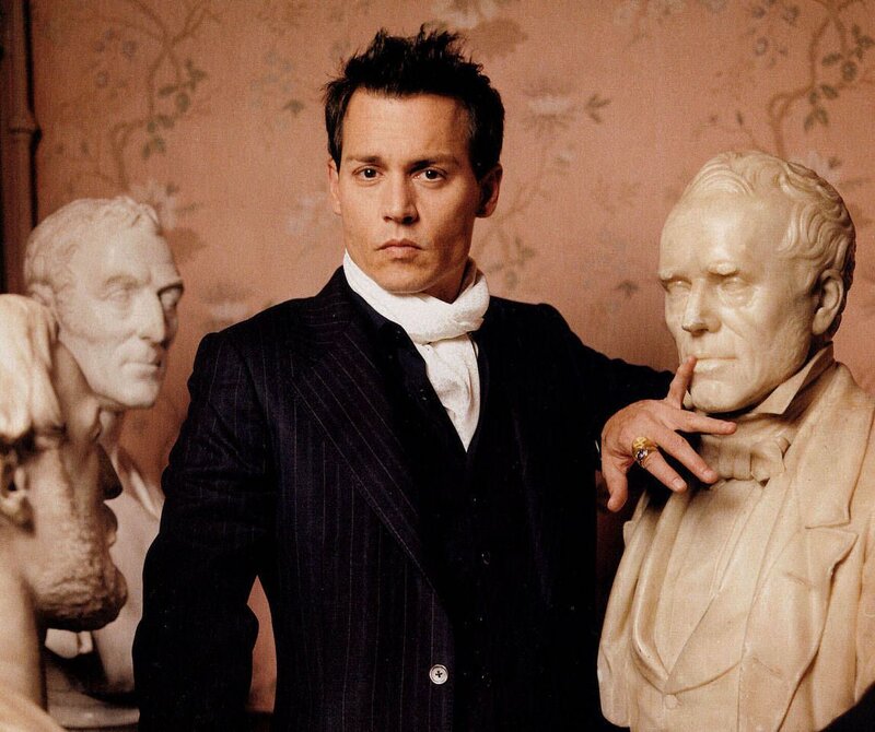 Man in Pinstripe Suit — Black, Dramatic, Photograph, Busts