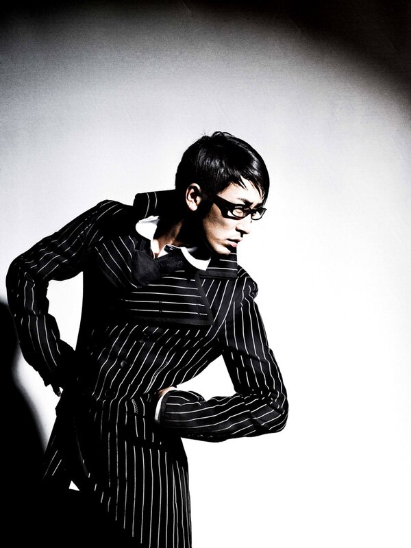 Man in Pinstripe Suit — Black, Dramatic, Photograph, Glasses, White Shirt
