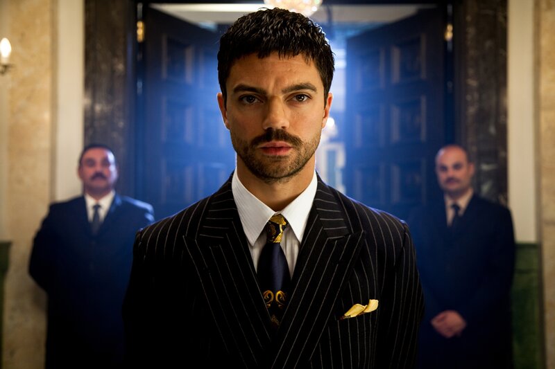 Man in Pinstripe Suit — Black, Dramatic, Photograph, Two Men