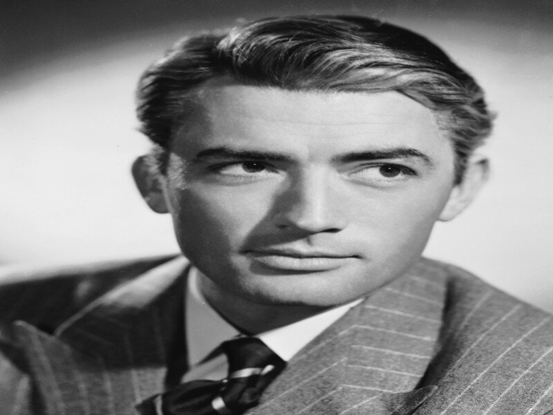 Man in Pinstripe Suit — Black, Serious