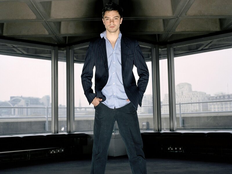 Man in Pinstripe Suit — Blue, Confident, Afternoon