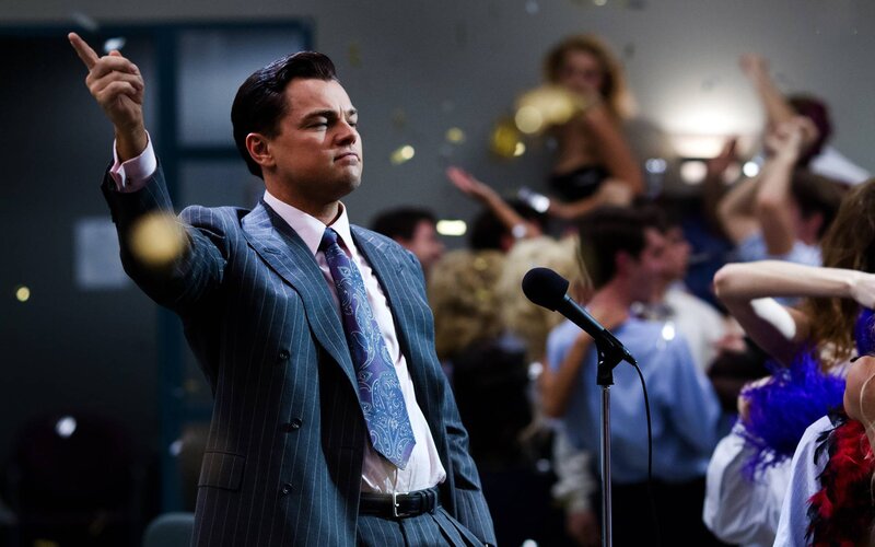 Man in Pinstripe Suit — Blue, Dramatic, Photograph