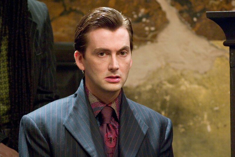 Man in Pinstripe Suit — Blue, Serious