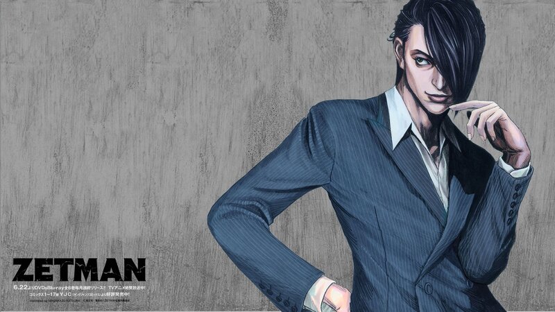 Man in Pinstripe Suit — Gray, Dramatic, Manga