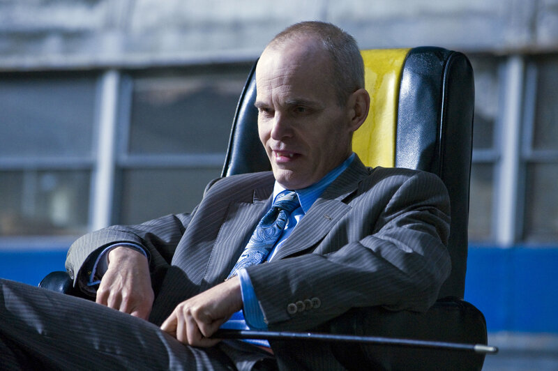 Man in Pinstripe Suit — Gray, Serious, Photograph, Chair