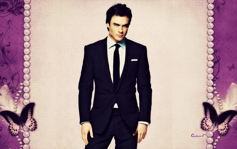 Man in Pinstripe Suit — Purple