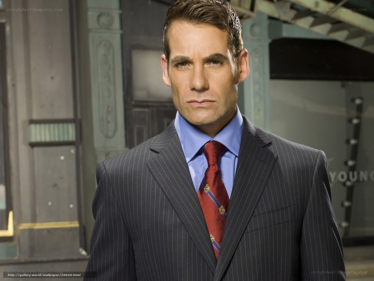 man in pinstripe suit