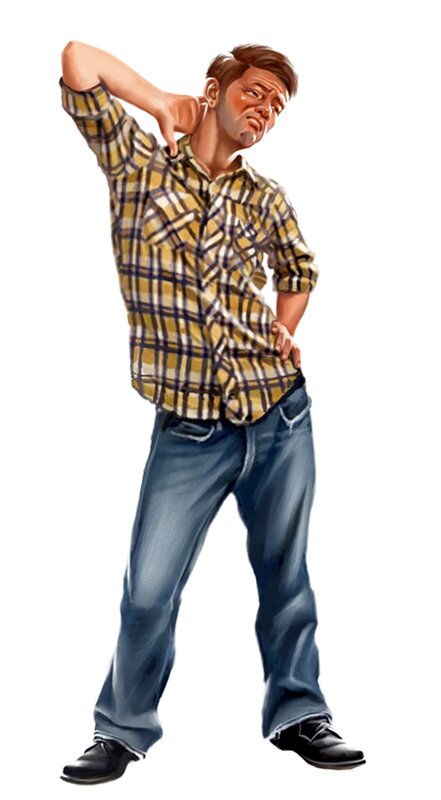 man in plaid shirt