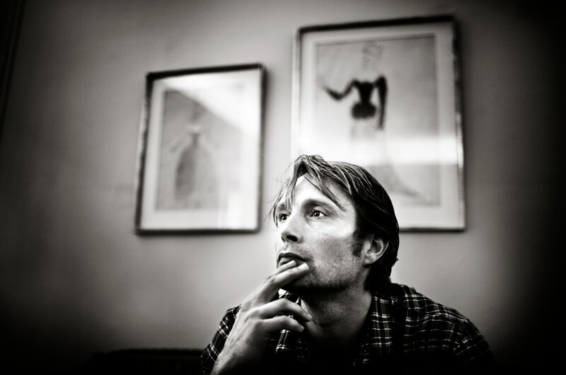 Man in Plaid Shirt — Black, Contemplative