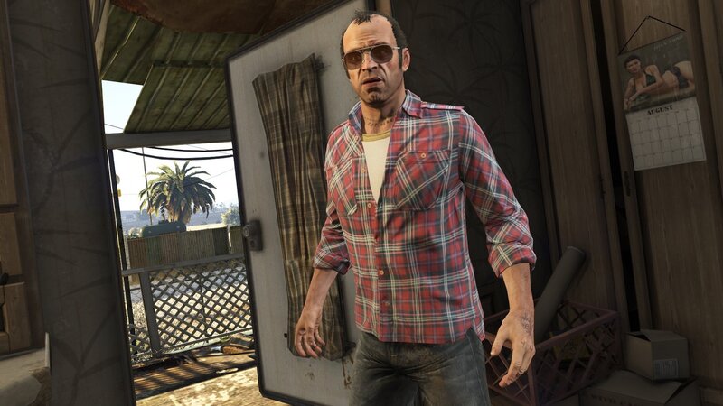 Man in Plaid Shirt — Red, Tense