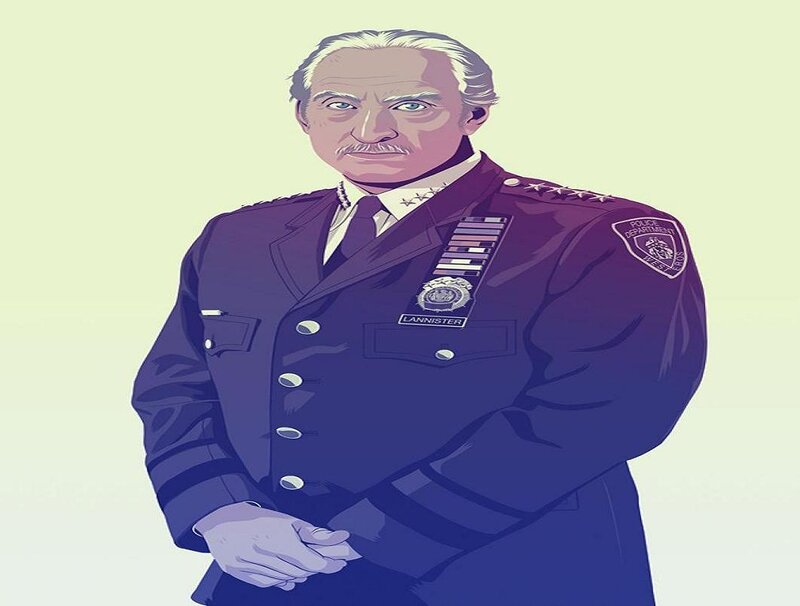 Man in Police Uniform — Purple