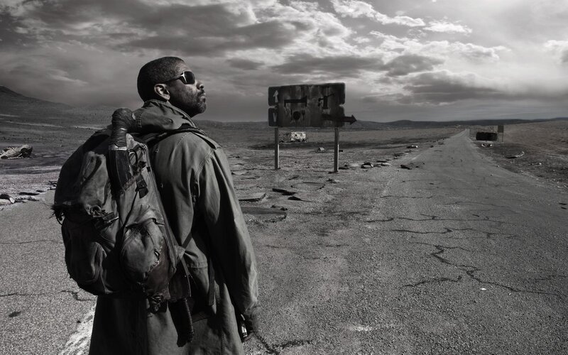 man in post-apocalyptic landscape