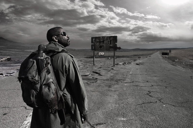 Man in post-apocalyptic wasteland