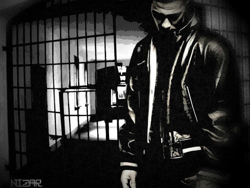 Man in Prison Cell — Black, Dramatic
