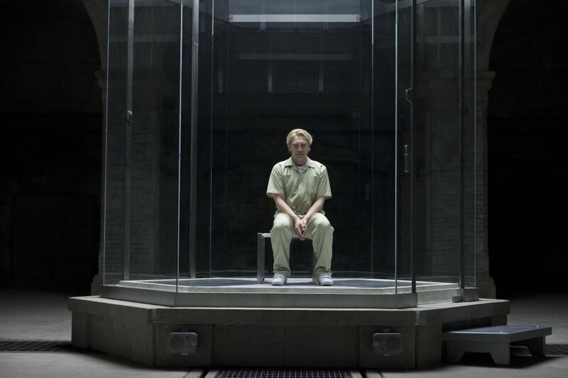 Man in Prison Cell — Gray, Dramatic, Photograph