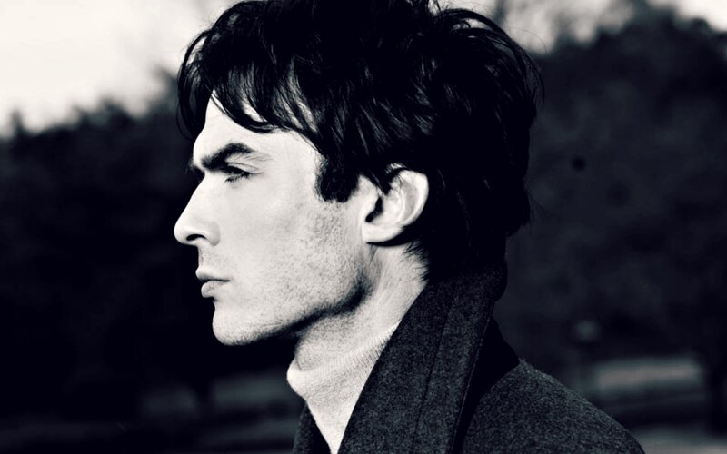 Man in Profile — Black, Serious, Photograph