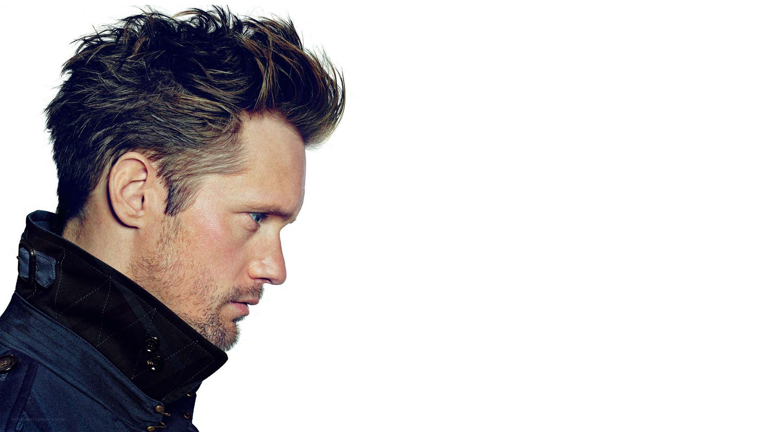 man in profile with styled hair