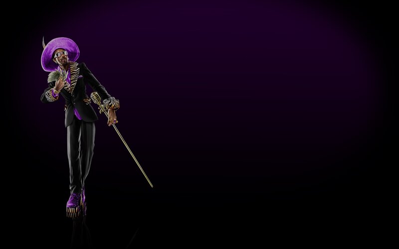 Man in Purple Hat — Dramatic, 3d Render
