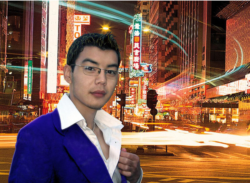 Man in Purple Jacket — Blue