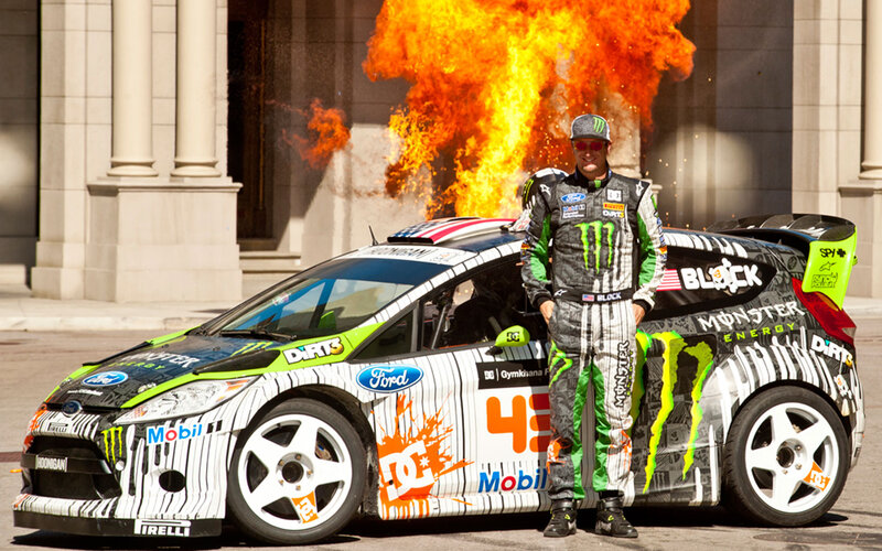 Man in Racing Suit — Black, Dramatic