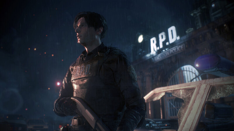 Man in Rain Holding Gun