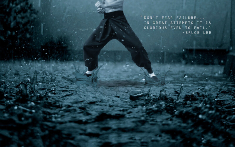 Man in Rain Splashing Water